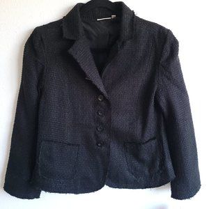 New Misses blazer in black woven tweed style